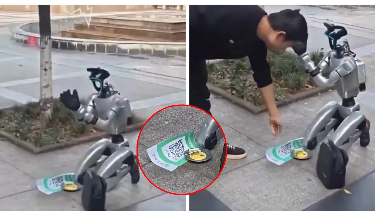 Sokakta dilenen robot görenleri şaşkına çevirdi! "Şarj param yok"