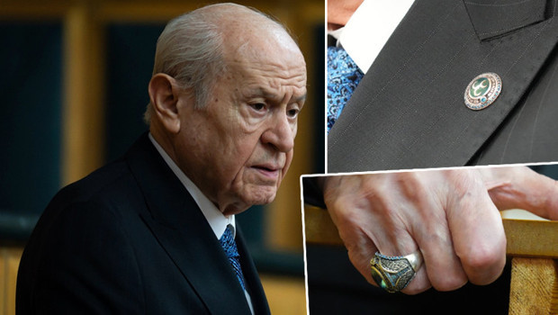 MHP lideri Bahçeli'nin taktığı yüzük ve rozet dikkat çekti! İşte anlamları...