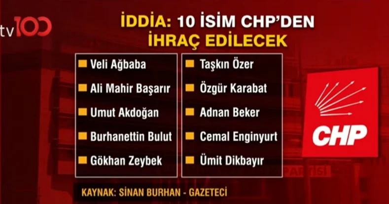 CHP'den ihraç edilecekler netleşti: Kılıçdaroğlu 10 kişiyi kapının önüne koyacak