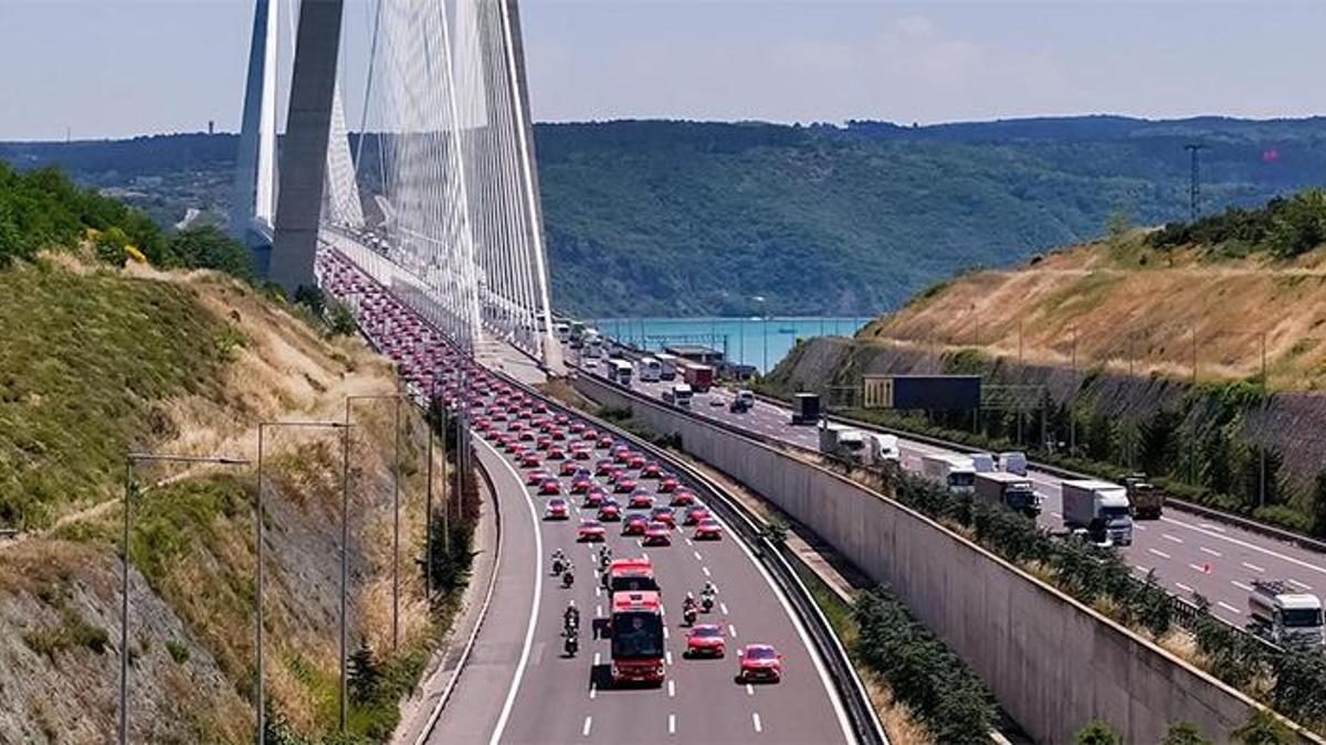 Togg millileri konvoyla uğurladı