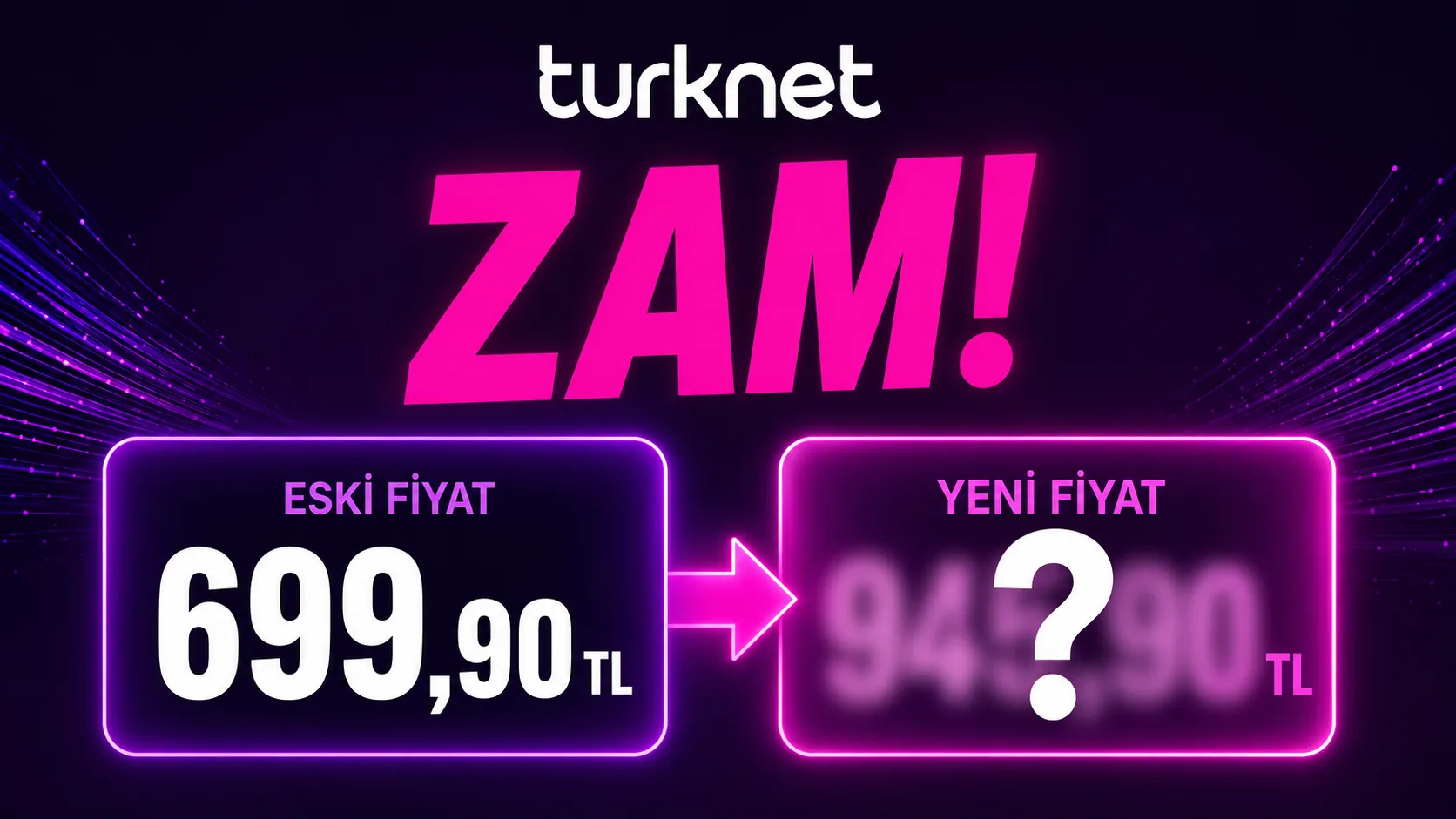 TurkNet’ten Fiber ve GigaFiber fiyatlarına zam!