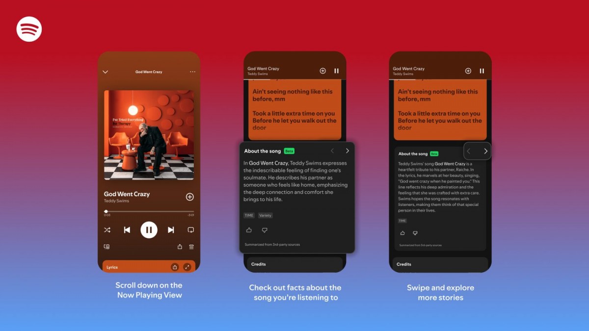 Spotify'ın "Şarkı Hakkında" bölümü, dinlediğiniz şeyin ardındaki anlamı size anlatır.