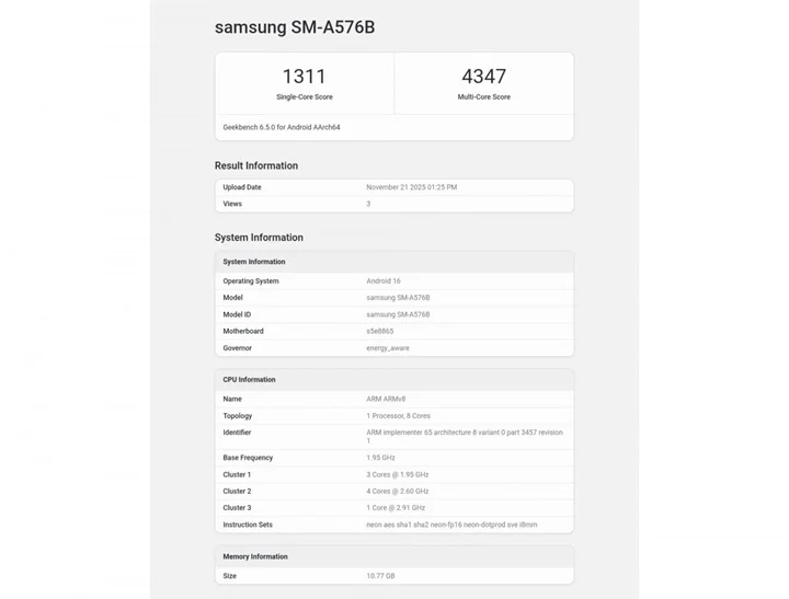 Galaxy A37 ve Galaxy A57 renkleri ortaya çıktı! Yeni renkler neler olacak? Galaxy A57 Geekbench'te ortaya çıktı!